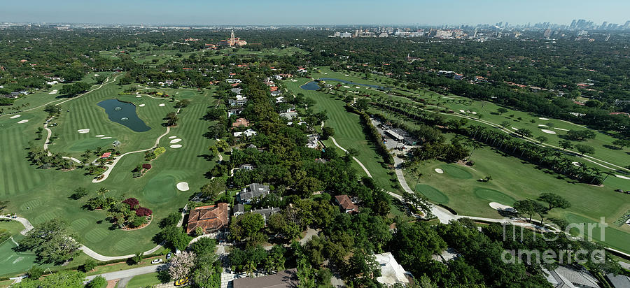 Riviera Country Club Miami Aerial Photograph by David Oppenheimer