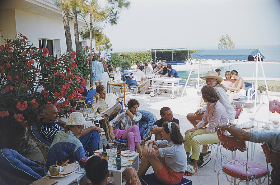 Riviera Crowd Photograph by Slim Aarons