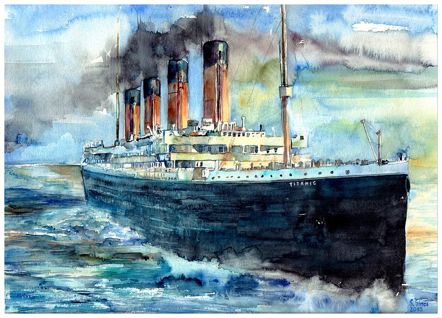 Rms Titanic White Star Line Ship Painting by Suzann Sines