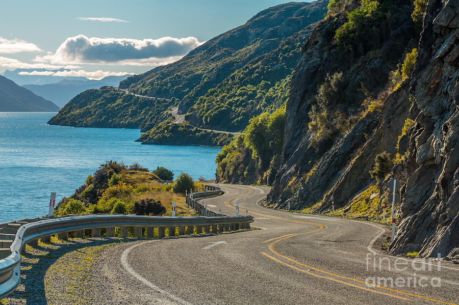 Glenorchy Photograph - Road Along Lake Wakatipu Queenstown by Naruedom Yaempongsa