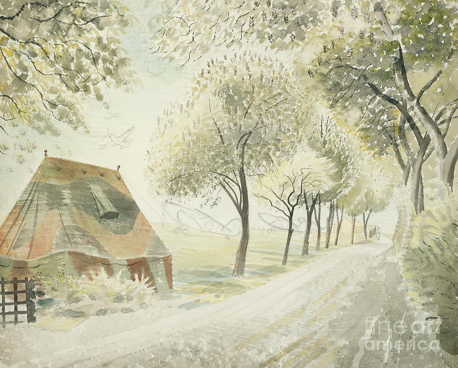 Road by an Airfield Painting by Eric Ravilious