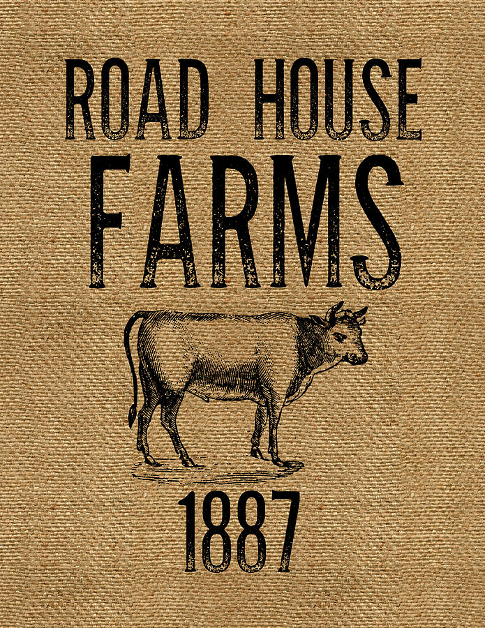 Cow Mixed Media - Road House Farms by Marcee Duggar