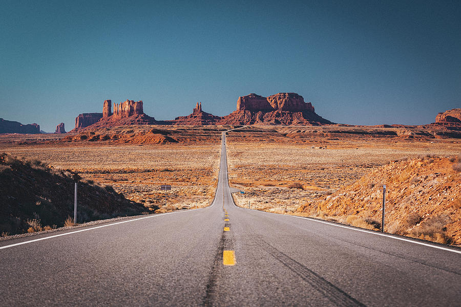 Road Near Forrest Gump Point, Monument Valley Photograph by Cavan Images Road Near Forrest Gump Point, Monument Valley Photograph by Cavan Images