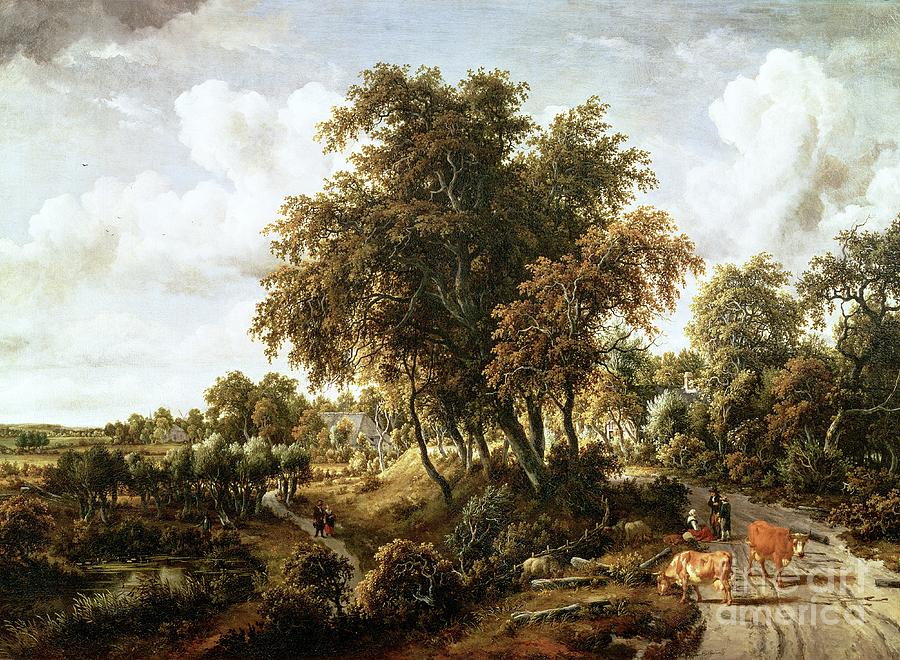 Road On The Dyke Painting by Meindert Hobbema