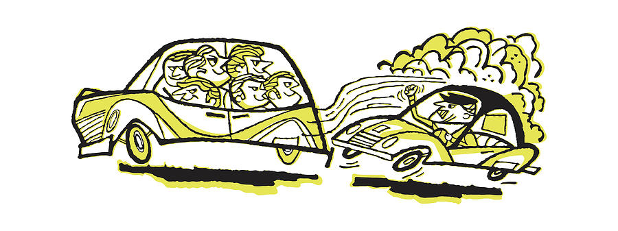 Transportation Drawing - Road Rage by CSA Images