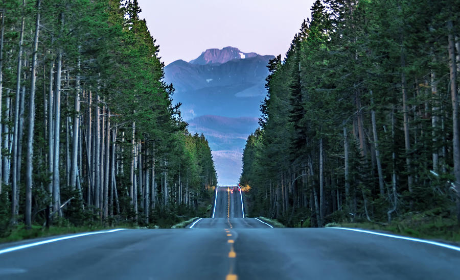 Road Through Forest Leading To Grand Tetons Photograph by Alex Grichenko