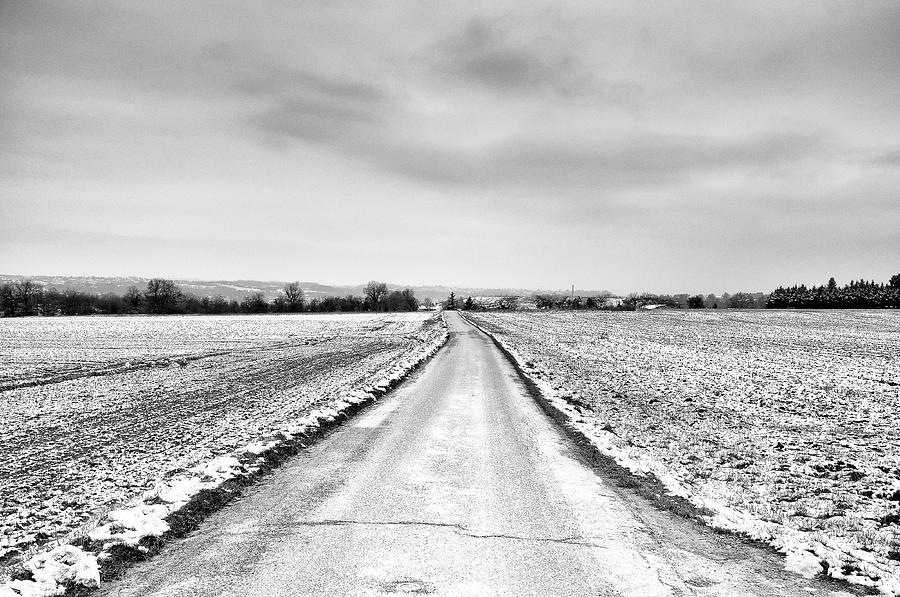 Road Through Snow Landscape Photograph by Xamah Image