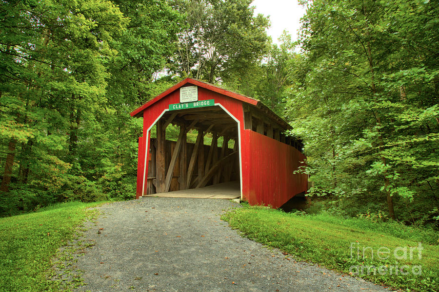 Road To Clays Covered Bridge Photograph by Adam Jewell