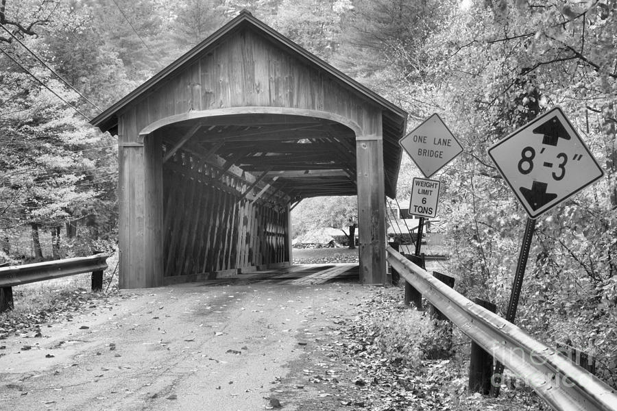 Road To The Coombs Covered Bridge Black And White Photograph by Adam Jewell
