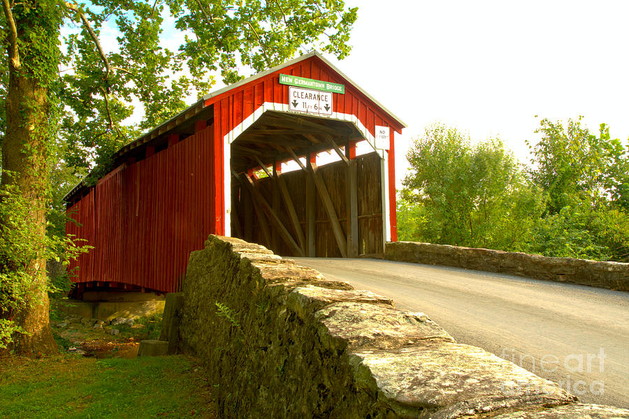 Road To The New Germantown Covered Bridge Photograph by Adam Jewell