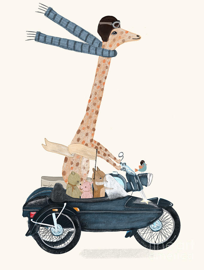 Giraffe Painting - Road Trip by Bri Buckley
