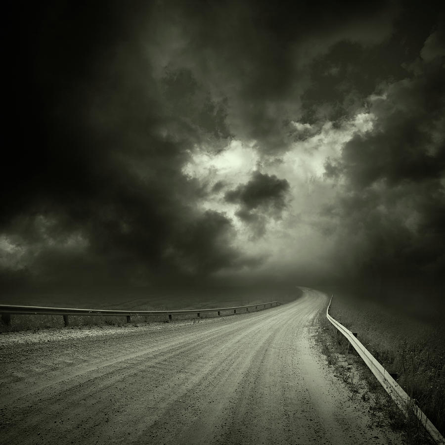 Road With Dark Clouds by Olli Kekäläinen