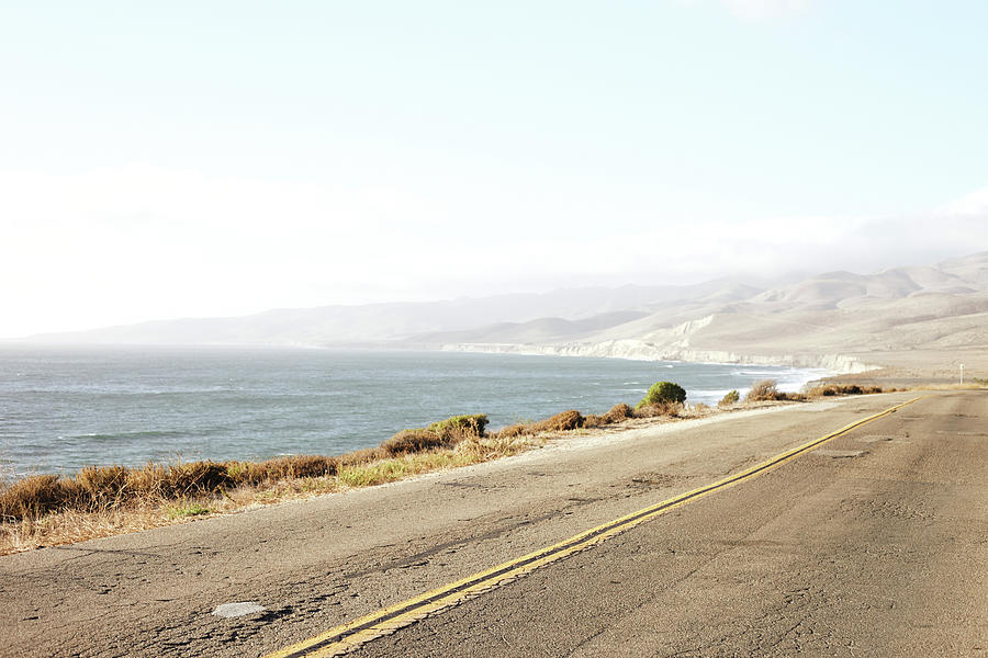 Road With Ocean On The Way To Jalama Beach, California, Usa. Photograph by Julia Franklin Briggs