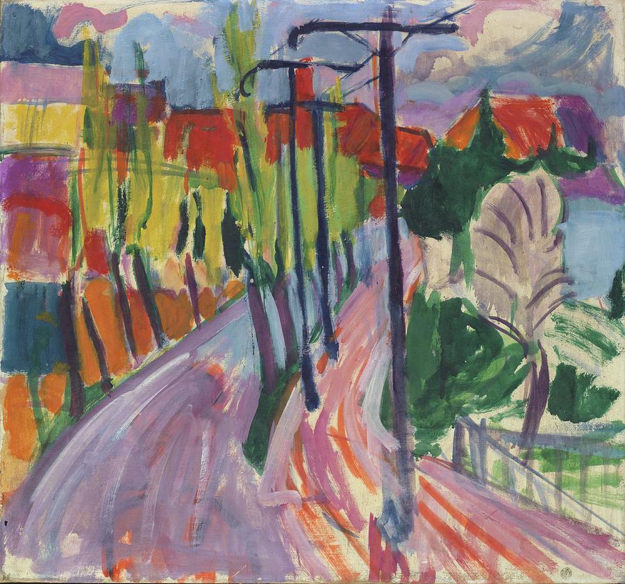 Road With Trees Painting by Hermann Scherer - Fine Art America