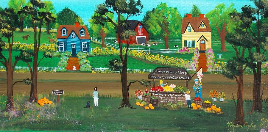 Roadside Market Painting by Virginia Coyle