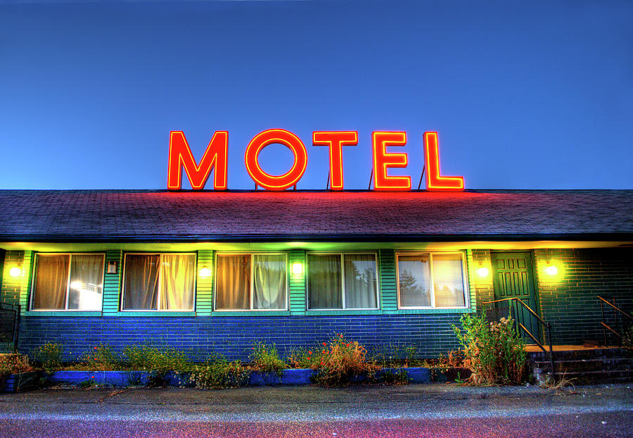 Roadside Motel Neon Sign by Bill Hinton Photography