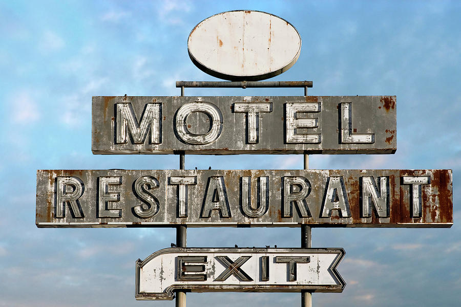 Vintage Photograph - Roadside Motel - Vintage Neon Sign by Joseph Oland