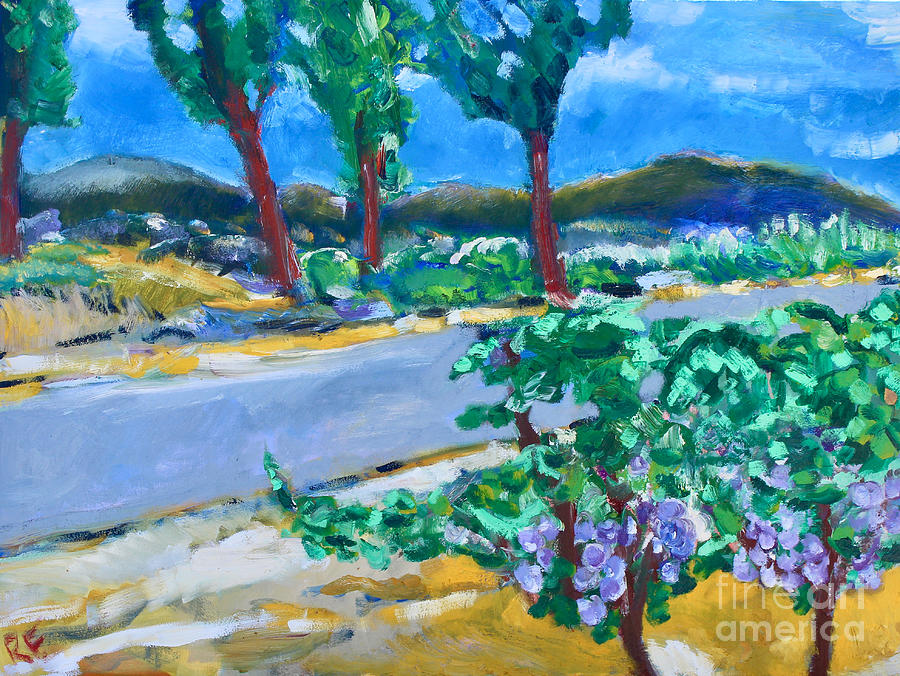 Roadside Vineyard, Napa, 2017 Painting by Richard H. Fox