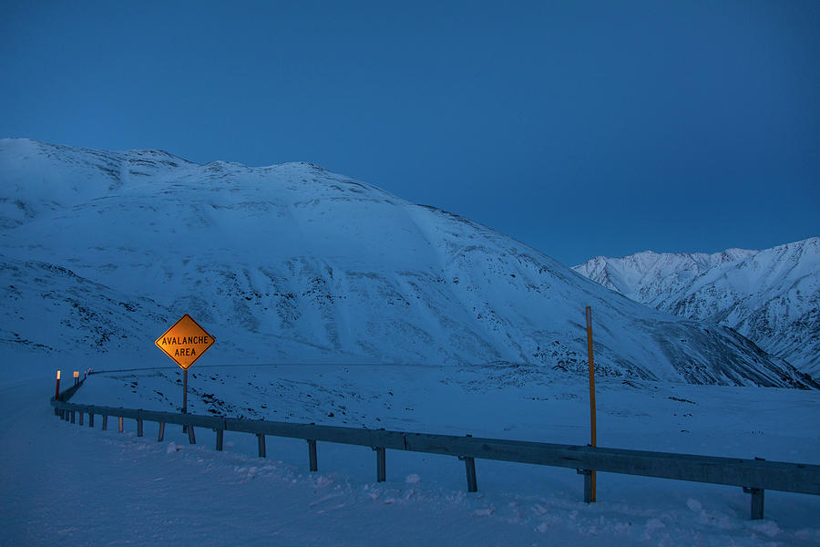 Roadsign Avalnche Area At Dalton Highway, North Slope Borough, Alaska, Usa Photograph by Jrg Reuther