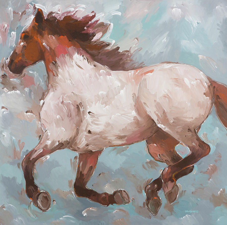 Horse Painting - Roan Runner by Hooshang Khorasani