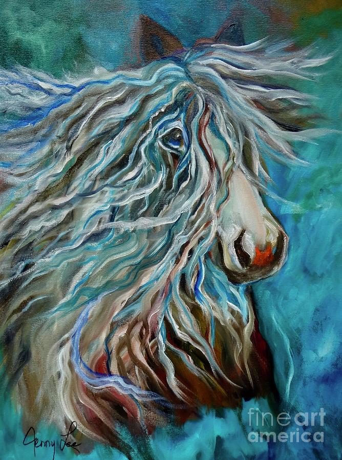 Roan Horse Painting - Roan Stallion II by Jenny Lee