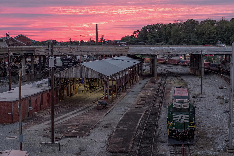Roanoke Sunrise Over The Rail Yard Photograph