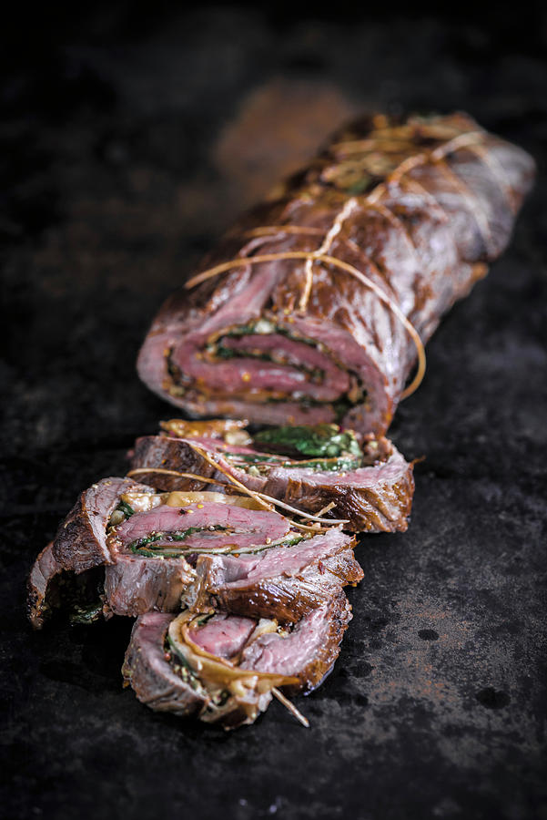 Roast Beef Roulade Filled With Chard, Sliced Photograph by M. Nlke