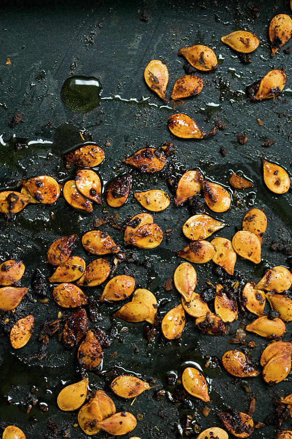Roast Butternut Squash Seeds With Chilli Photograph by Karen Thomas