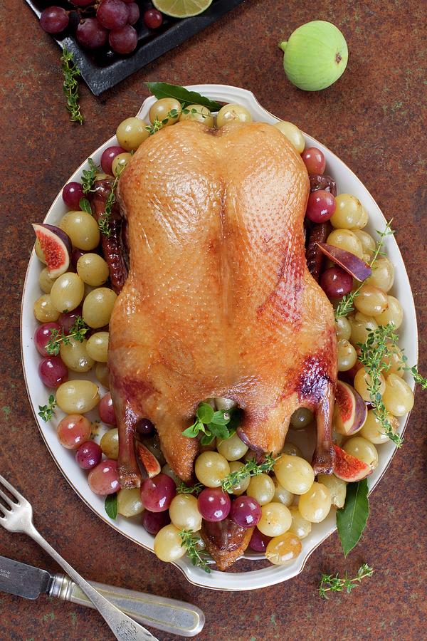 Roast Duck With Grapes And Figs Photograph by Wawrzyniak.asia | Fine ...