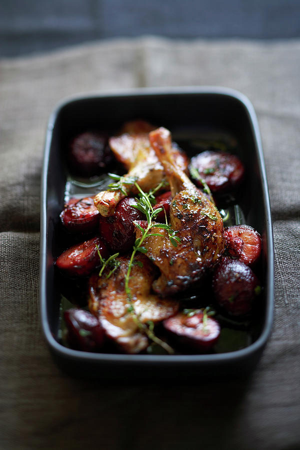 Roast Duck With Plums Photograph by Bilic