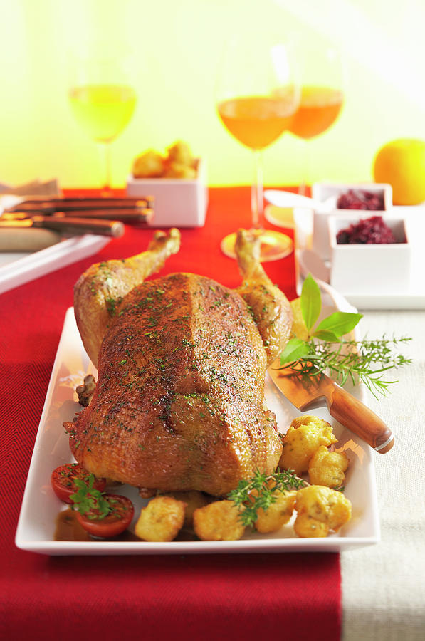 Roast Goose With A Chestnut And Quince Filling And Potato-pistachio ...