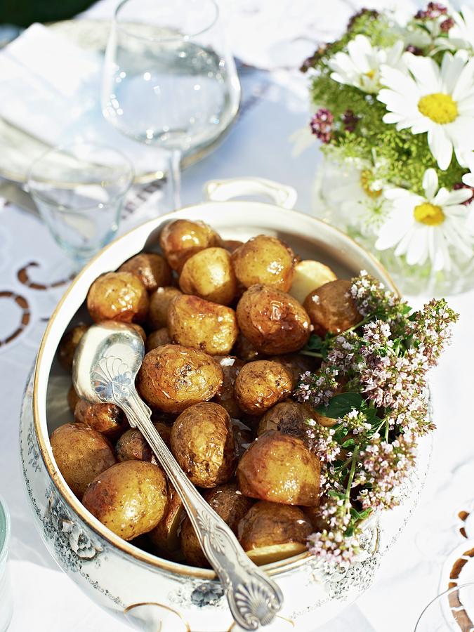 Roast Potatoes For A Garden Party Photograph by Hannah Kompanik