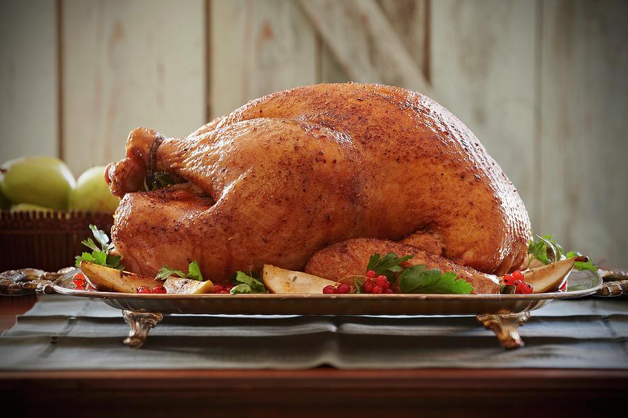 Roast Turkey On A Serving Platter Photograph by Michael Pohuski
