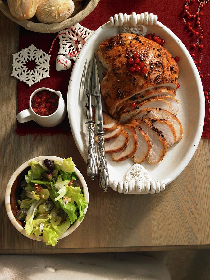Roast Turkey With Honey, Juniper Berries And Red Currants christmas Photograph by Jan-peter Westermann