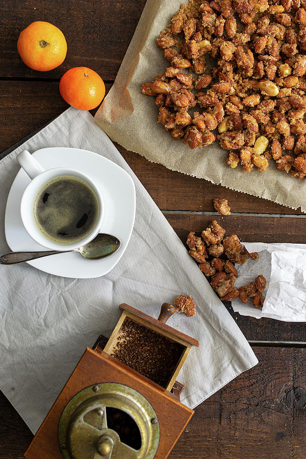 Roasted Almonds, Mandarins And Coffee Photograph by Felix Kochbook