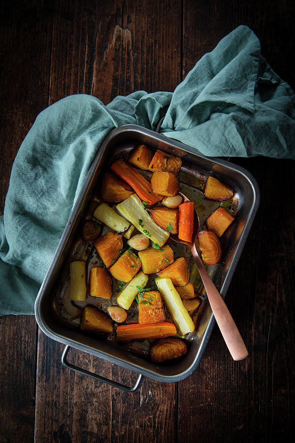 Roasted Carrots And Yellow Beets Photograph by Justina Ramanauskiene