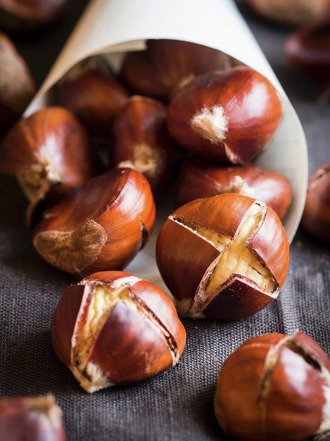 Roasted Chestnuts, Close Up Photograph by Magdalena Paluchowska