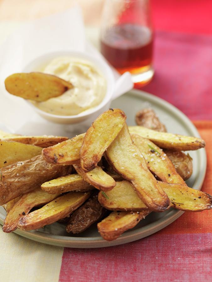 Roasted Fingerling Potatoes With A Dip Photograph by Eising Studio - Food Photo & Video