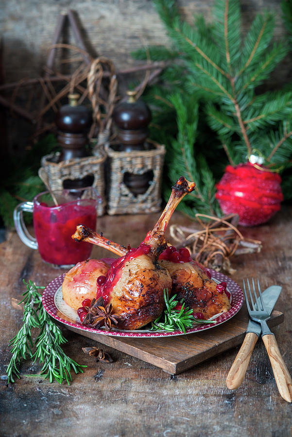 Roasted Goose Legs For For Christmas Photograph by Irina Meliukh