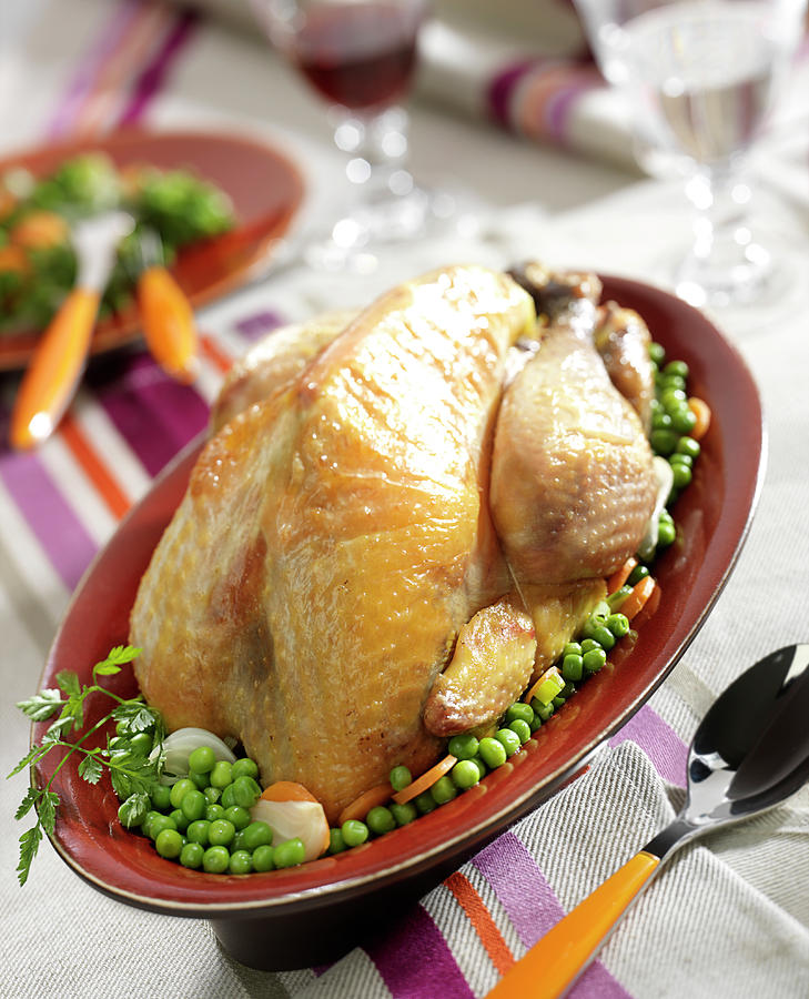 Spring Photograph - Roasted Guinea-fowl With Peas by Bertram