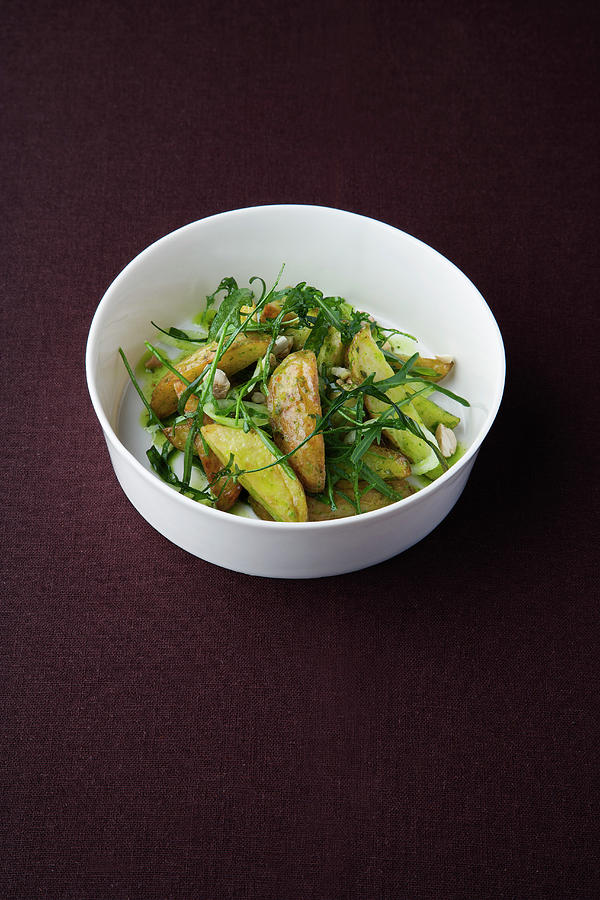 Roasted Potato And Rocket Salad With Cashew Pesto Photograph by Michael Wissing