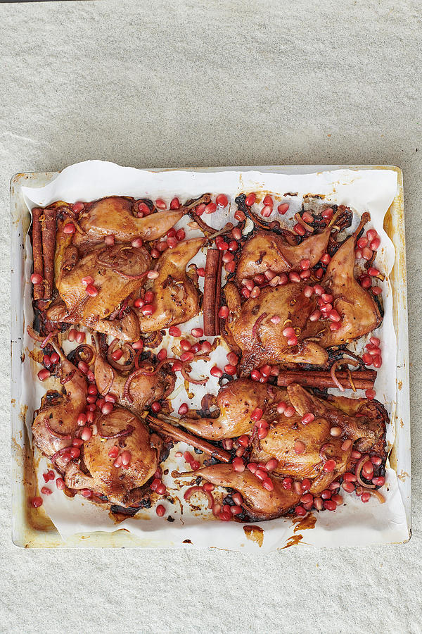 Roasted Poussin With Pomegranate Seeds And Cinnamon Photograph by Yehia Asem El Alaily