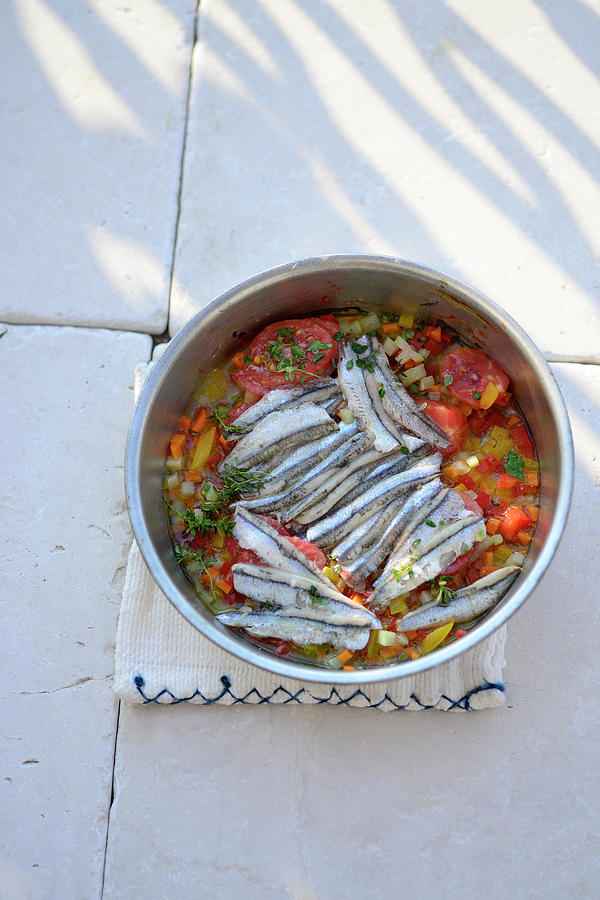 Roasted Turkish Sardine Fillets With Mediterranean Vegetables Photograph by Tanja Major