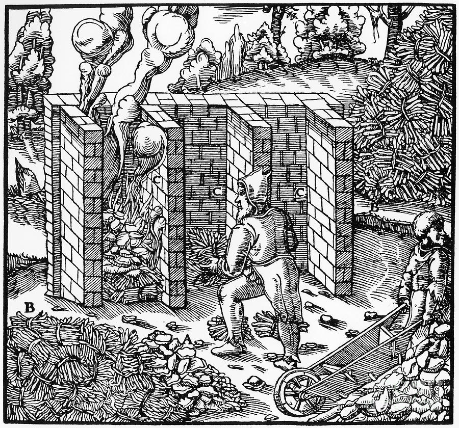 Roasting Copper Ore In A Furnace At C Drawing by Print Collector