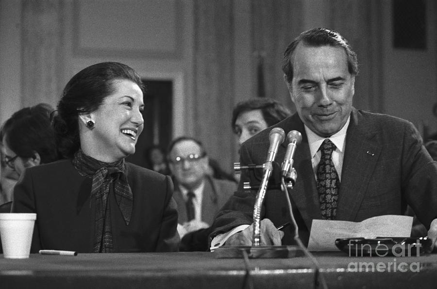 Robert And Elizabeth Dole At Hearing Photograph by Bettmann