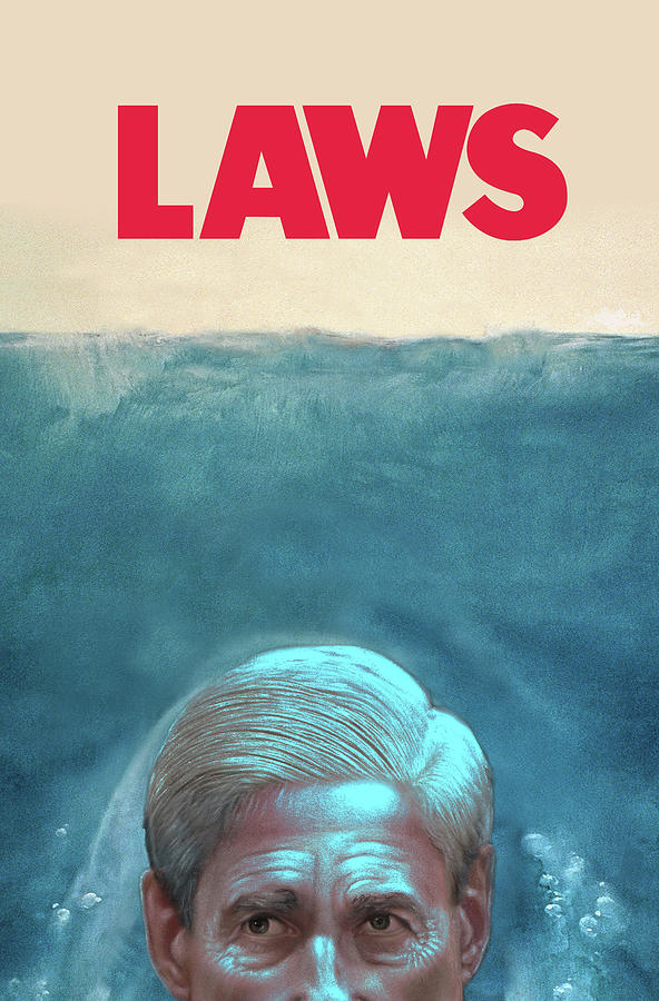 Jaws Painting - Robert Bob Mueller FBI Laws Jaws the movie Parody Poster by Argo
