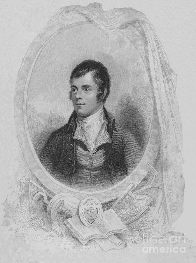 Robert Burns - Poet, 1840 Drawing by Print Collector