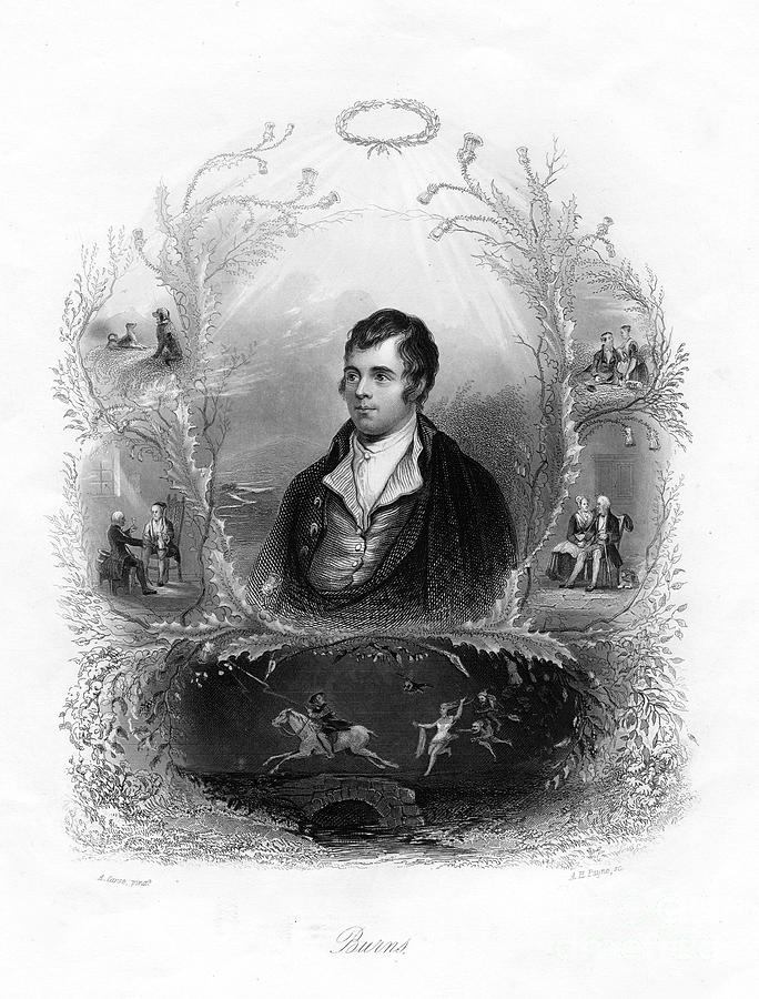 Robert Burns, Scottish Poet, 19th Drawing by Print Collector