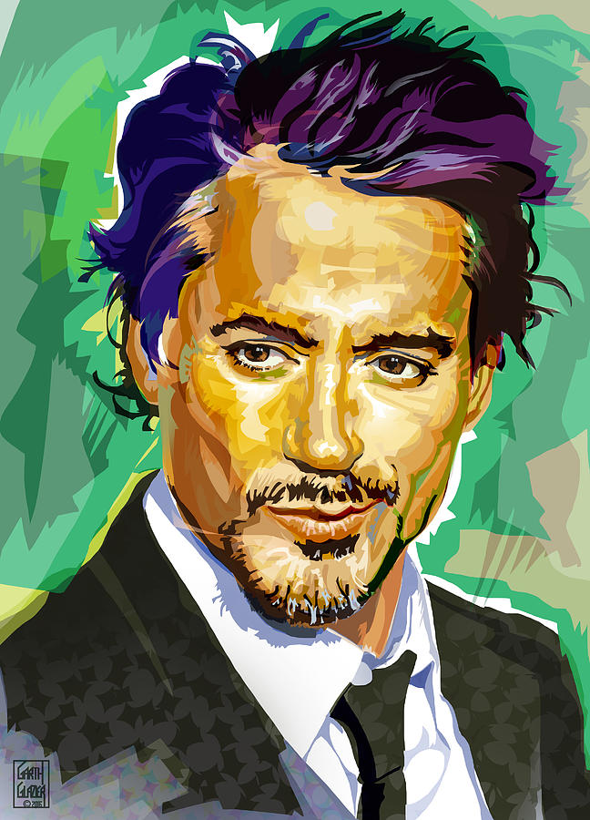 Robert Downey Jr. Pop Art Portrait Digital Art