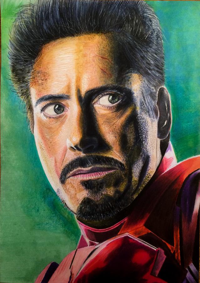 Robert Downie JNR - Iron Man Drawing by Original Art by Tony Regan ...